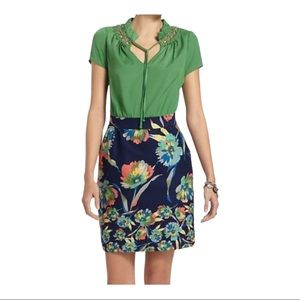 Anthropologie Tabitha Green and Floral Dress SZ 4